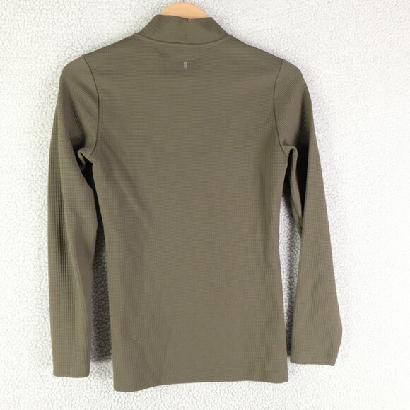 Nobull Shirt Womens Small Olive Green Waffle Knit Compression Long Sleeve Gym - Picture 4 of 9